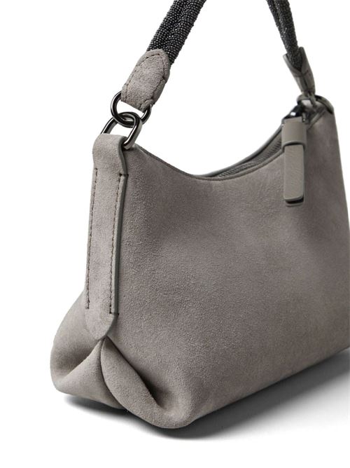 Grey calf suede woman bag Brunello Cucinelli | MBDLD2581C8195